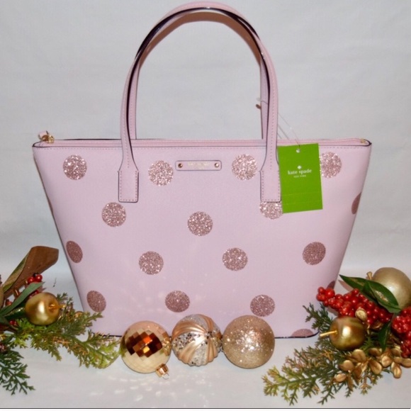 kate spade pink sparkle tote